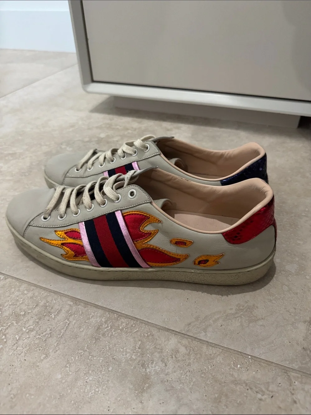 Gucci Ace Flames Low-Top Sneakers